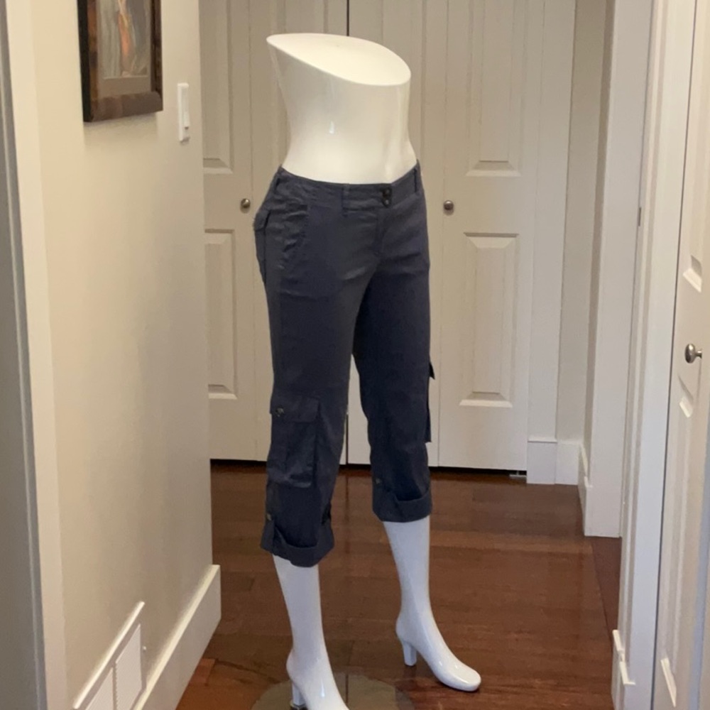 THEORY Women’s Stylish Gray Cargo Capris Size 6